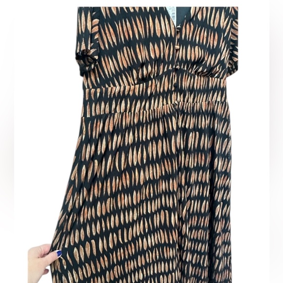 NEW PENN Addition Elle Woven Printed Dress with Short Sleeves 1X - Picture 8 of 11